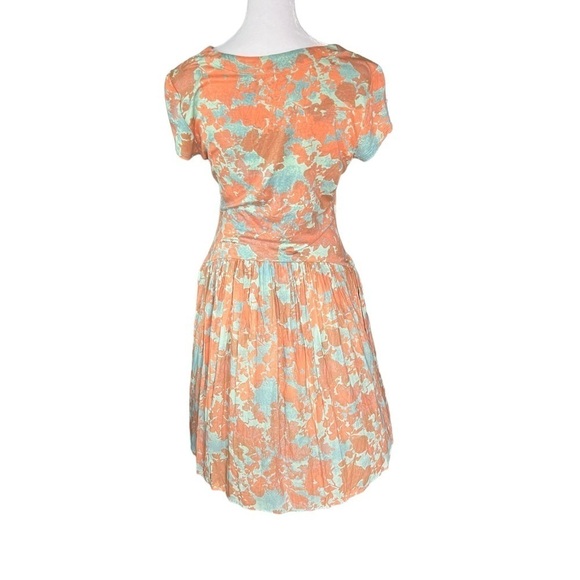 Peruvian Connection - Fit & Flare Orange Blend Dress Sz S - Picture 3 of 6